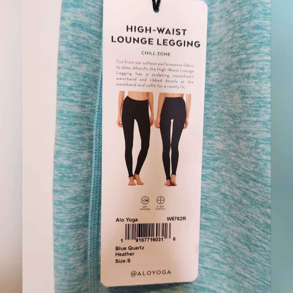 NEW Alo High Waist Lounge Leggings Blue Quartz Heather Small